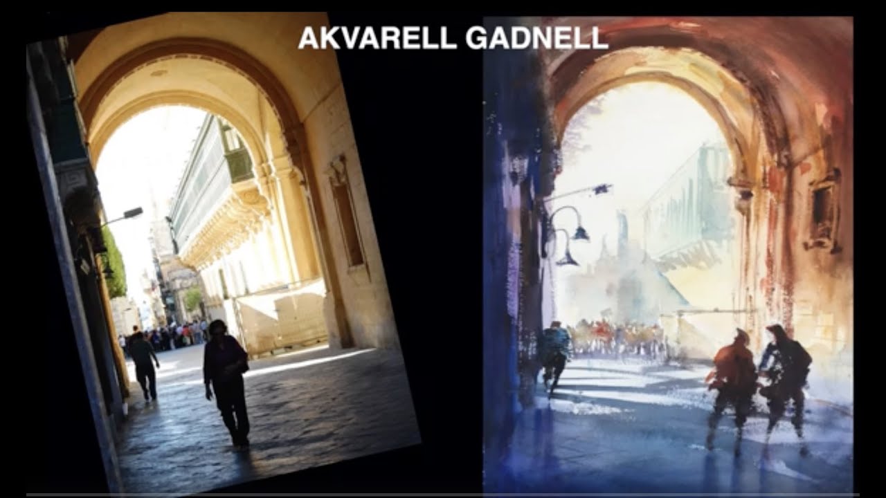 Måla Valletta i akvarell – från foto till färdig målning
