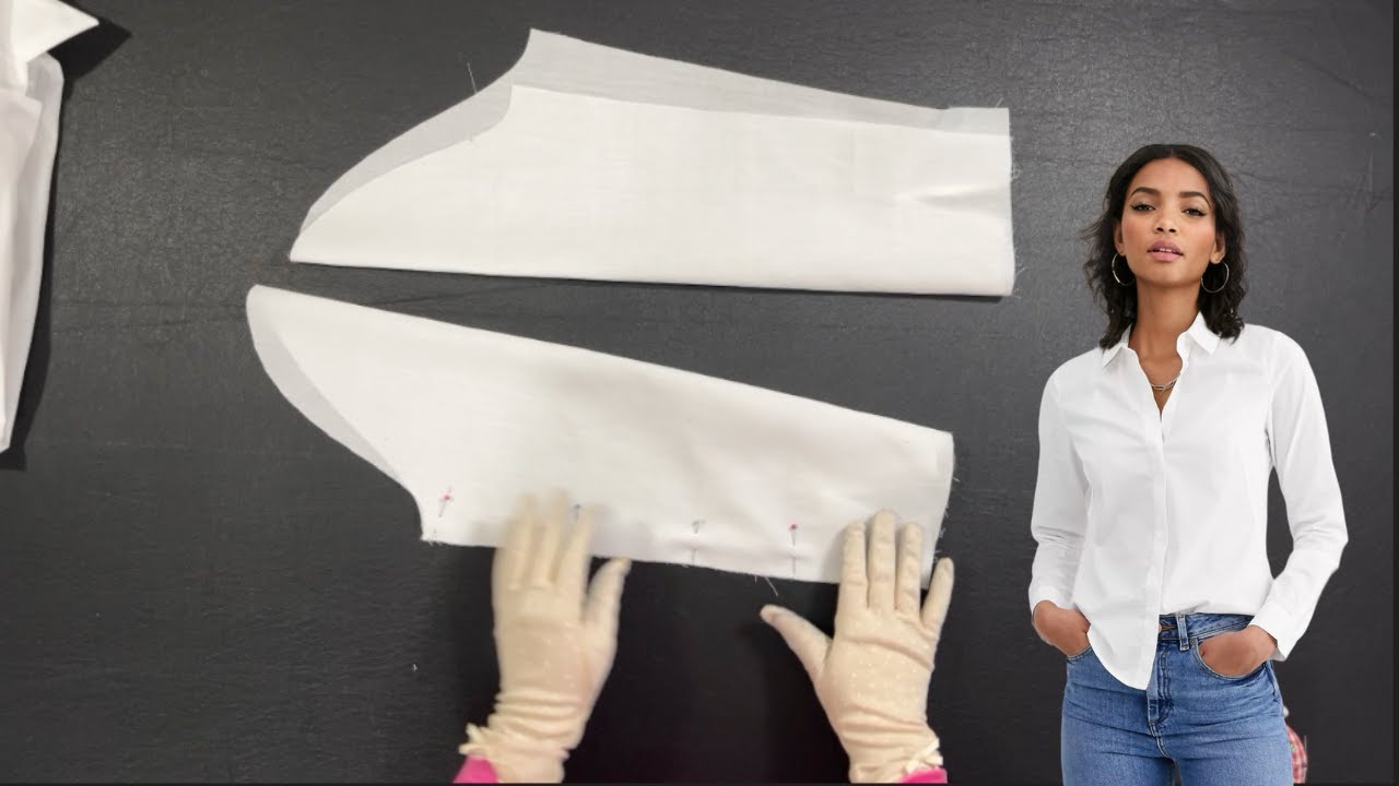 How to make a button down fitted Shirt with Hi lo Hem [Detailed Sew Along + Sewing Pattern Download]