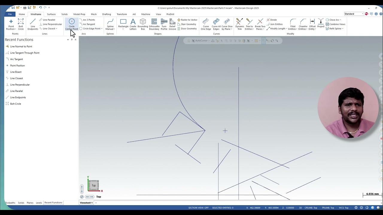 2D Wireframe in Mastercam 2025