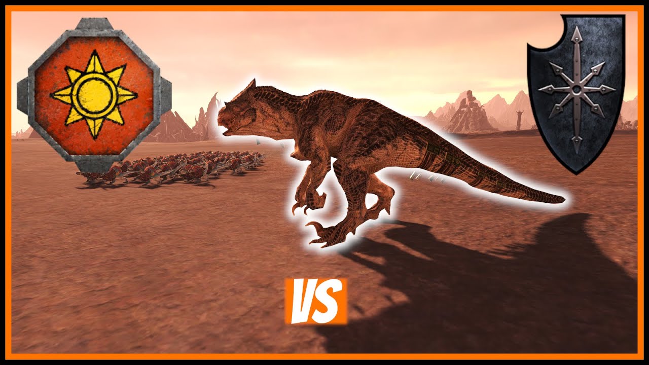 THE DREADED CARNOSAURS | Lizardmen vs Chaos Multiplayer Battle - Total War: Warhammer 2