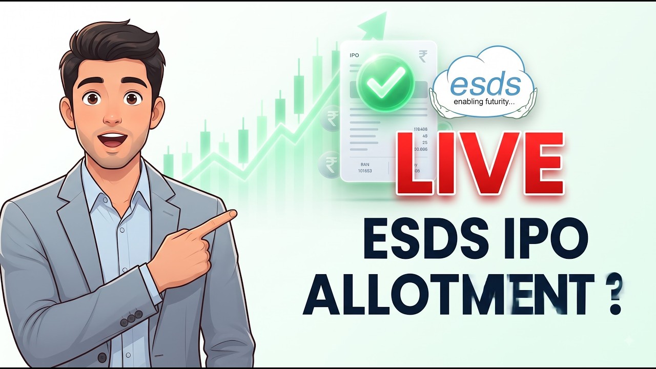 ESDS Software IPO Allotment Status LIVE 🔥 | ESDS IPO GMP ₹255 | Allotment Check | IPO LIVE