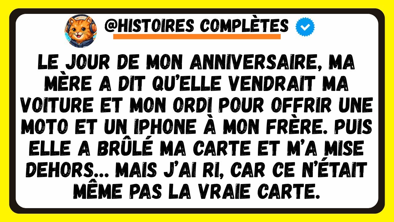 Ma mère a brûlé ma carte de crédit à cause de mon frère, mais elle n'a vu aucun détail!