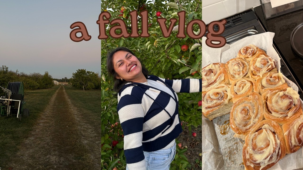 A Fall Vlog 🍂🍎🐷// target run, cinnamon rolls, apple picking & pig race!!