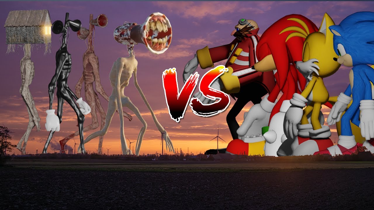 Wrong Headed Siren Head ARMY VS Sonic The Hedgehog ARMY