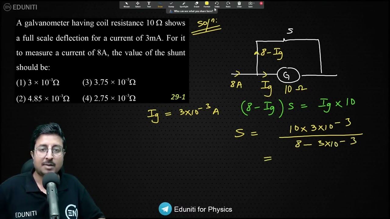 A galvanometer having coil resistance 10 Ω shows a full scale deflection for a current of 3mA. For i