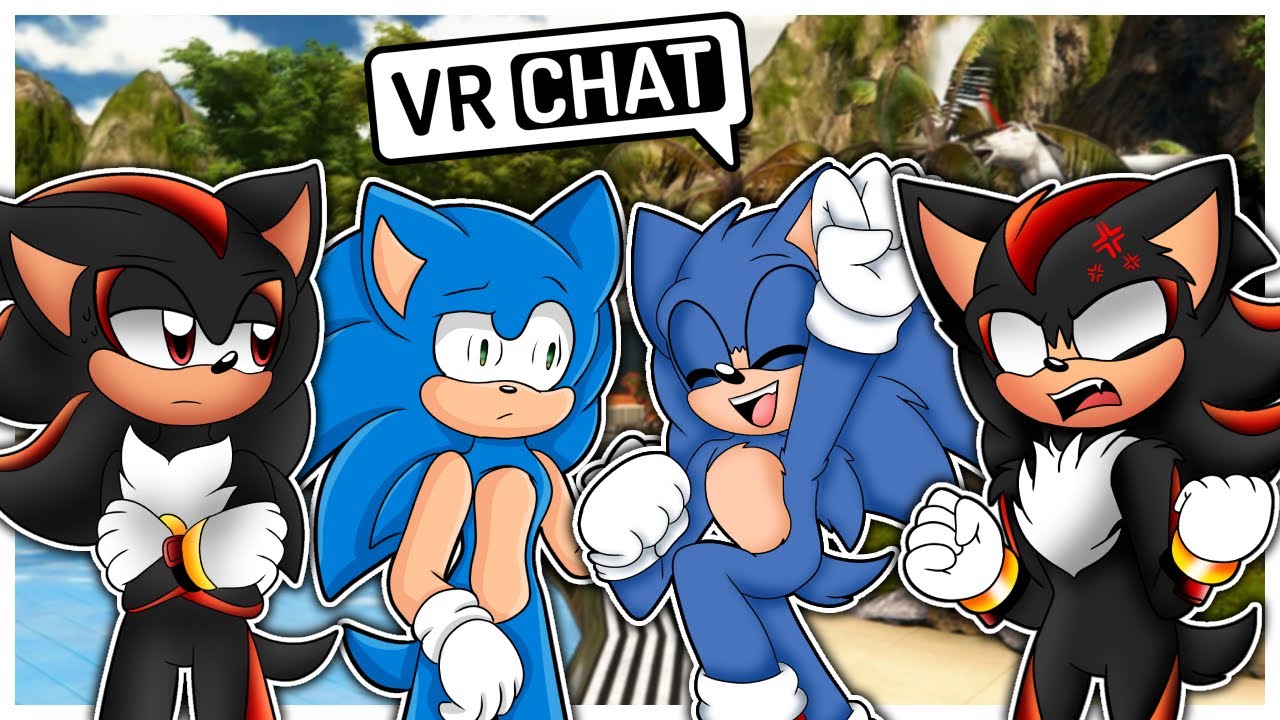 Movie Sonic and Movie Shadow Meet Modern Sonic and Modern Shadow In VRCHAT!!