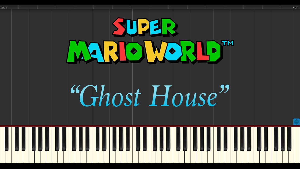 Super Mario World - Ghost House (Piano Tutorial Synthesia)