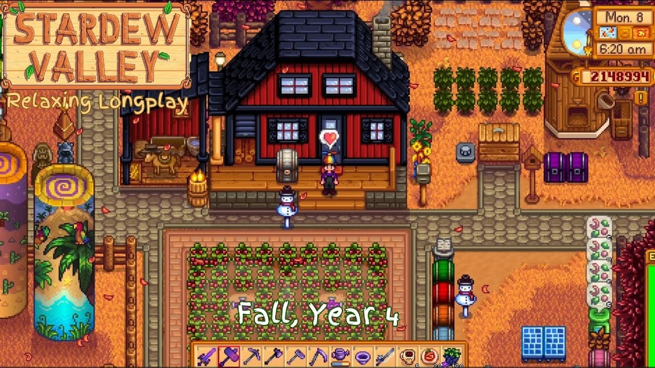 Stardew Valley | Fall Year 4 | Relaxing Longplay | End Game | Retro Vibes | No Commentary