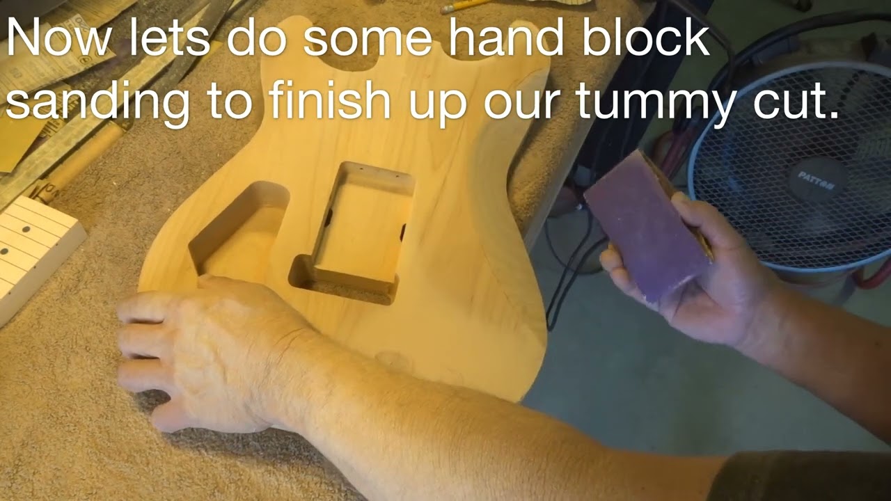Shaping A Strat Style Body Tummy Cut