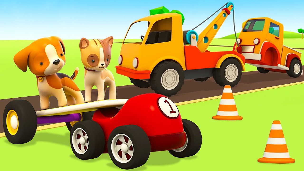 &iexcl;Las aventuras del cachorrito !Veh&iacute;culos de servicio.Dibujos animados de coches para ni&ntilde;os
