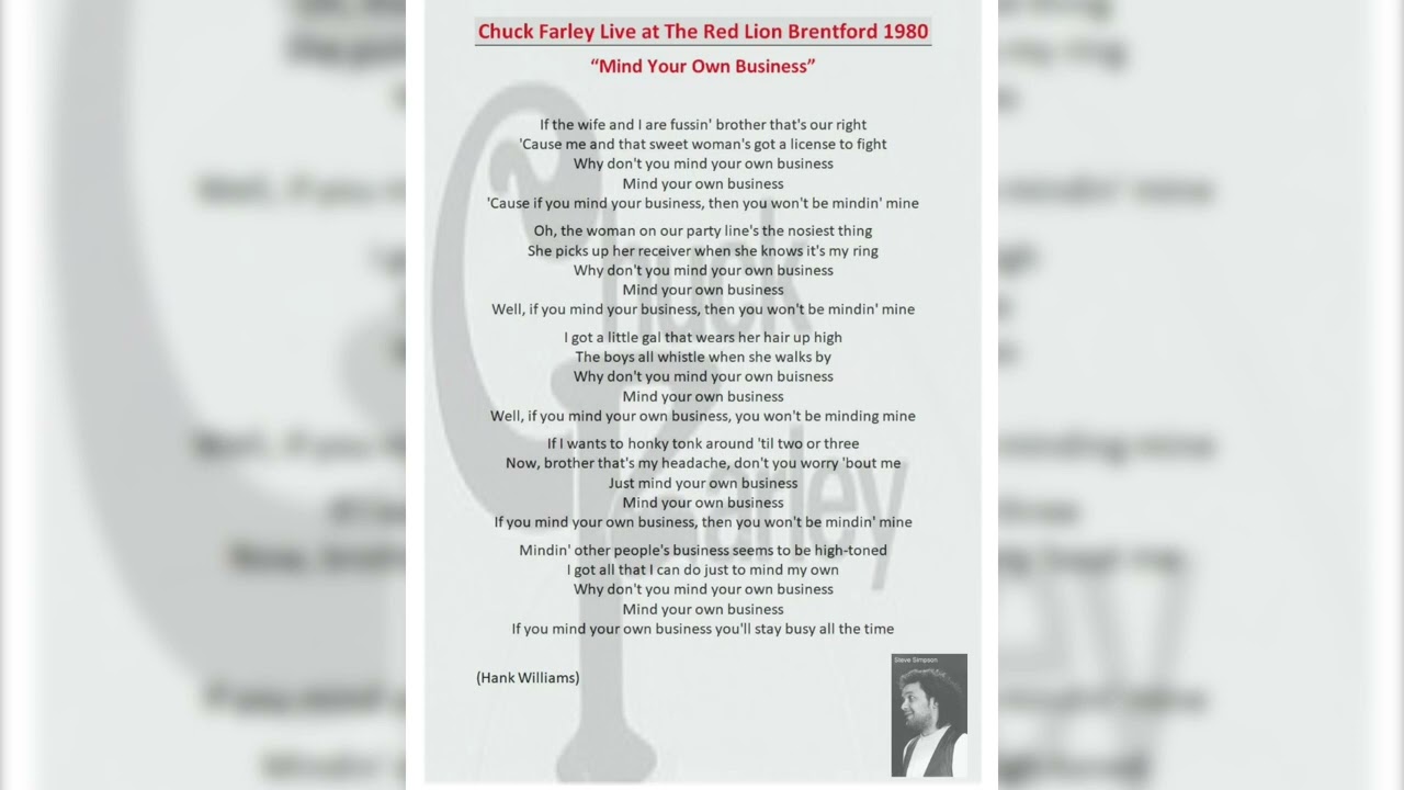 Mind Your Own Business (with lyrics)