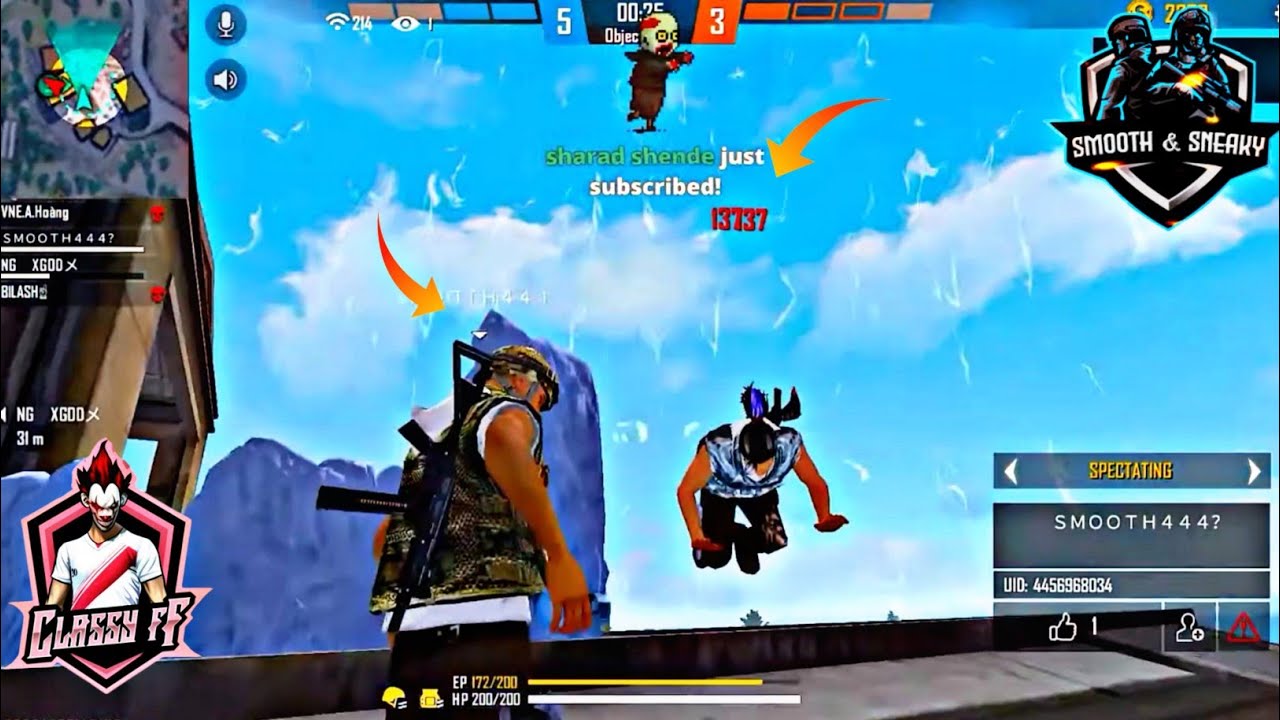 Smooth 444 Back To Back 1 Vs 4 Clutches Against Vietnam | Classy FF Reaction White 444 Aimbot Trick