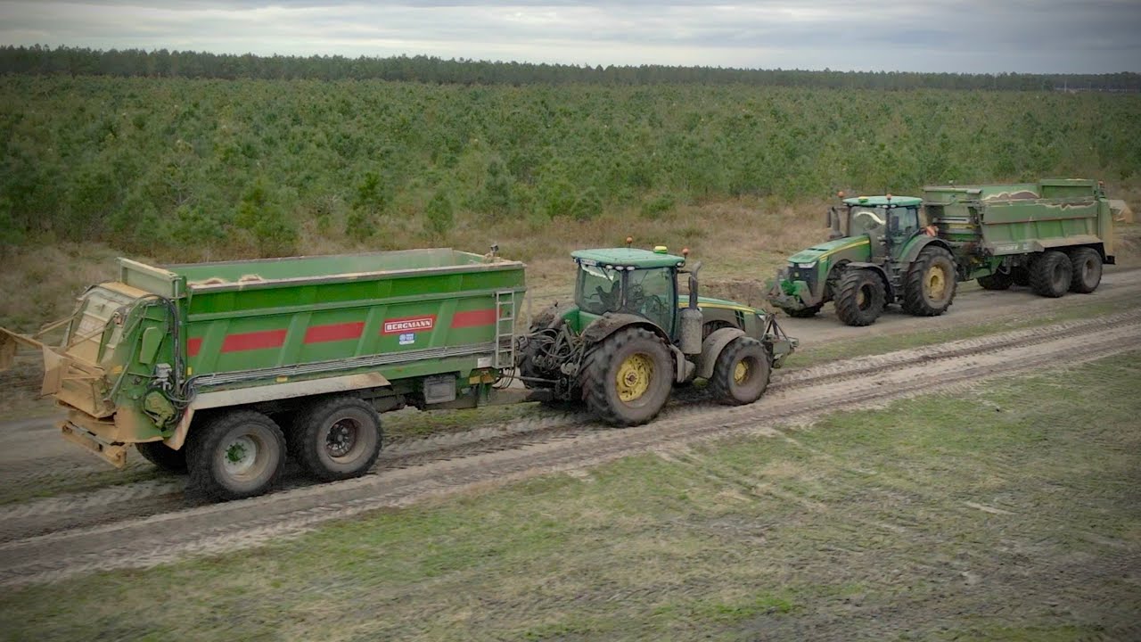 😱 XXL Epandage dans les LANDES 🇫🇷 | 2 JOHN DEERE 8R | 2 Epandeurs BERGMANN