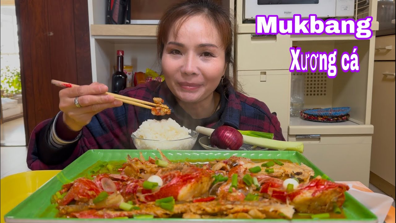 japan nhà Diễm nghèo ba mẹ nhường cho con ăn và mukbang xương cá
