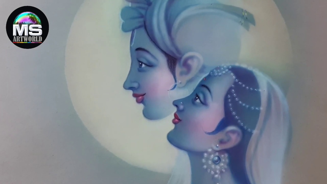 #Radhakrishna #001,Airbrush Spray Painting by MS Artworld