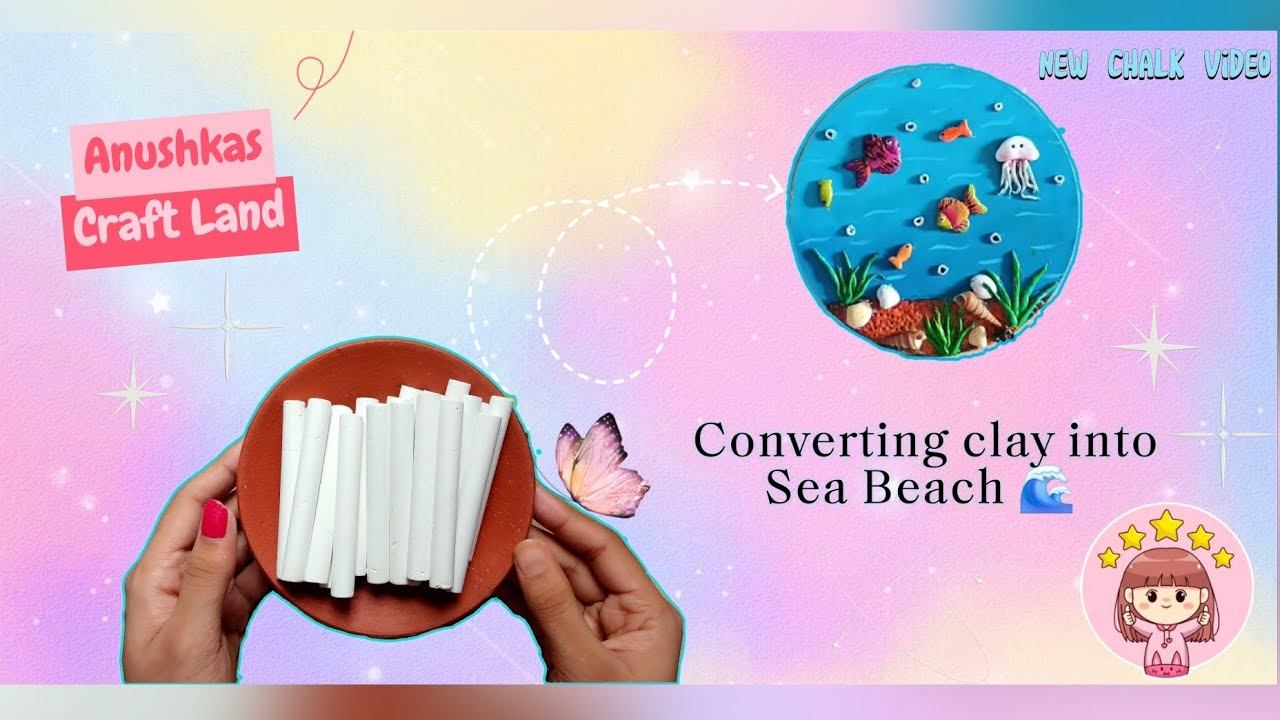 😱SEA BEACH FROM CHALK || HOMEMADE CHALK CANVAS✨️ #crafts #chalk #anushkascraftland 