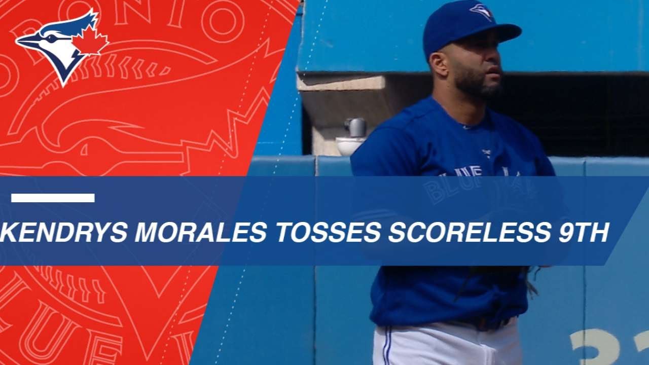 Kendrys Morales tosses a scoreless 9th