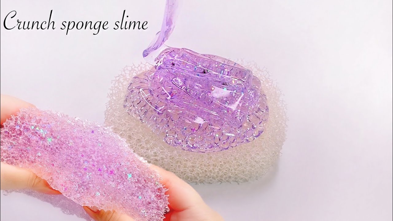【ASMR】バチバチ💥低密度スポンジスライム🔮【音フェチ】Purple crunch sponge slime 퍼플 크런치 스펀지 슬라임