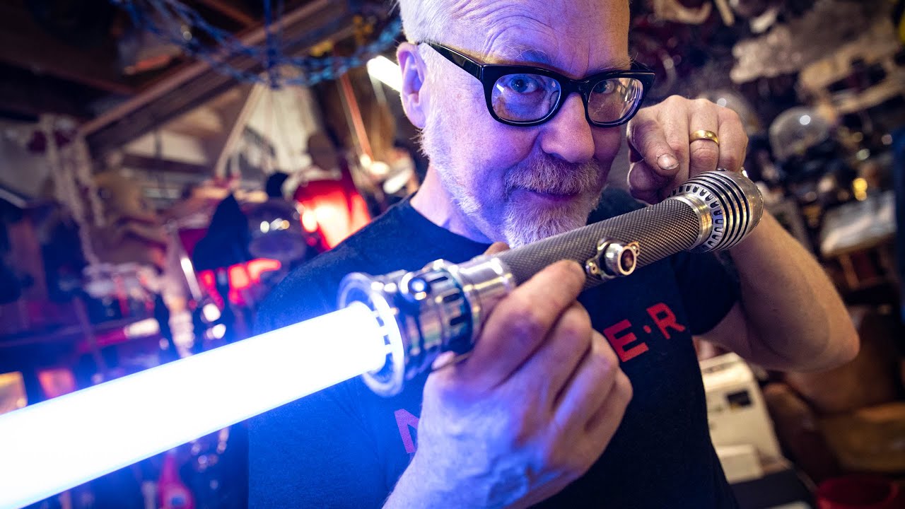 Adam Savage Mods His Custom Lightsaber!