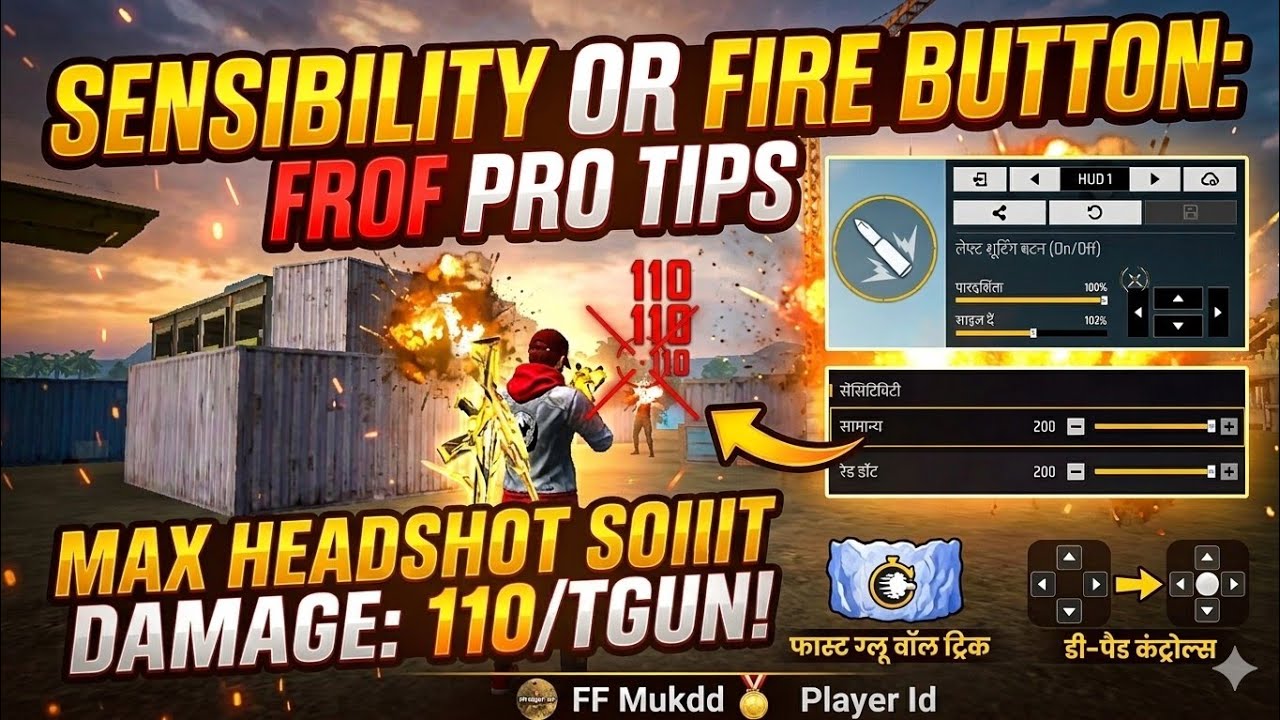 Free Fire Best Sensitivity + Button Setting 2026 😱 | Headshot Trick 100% | FF New Sensitivity