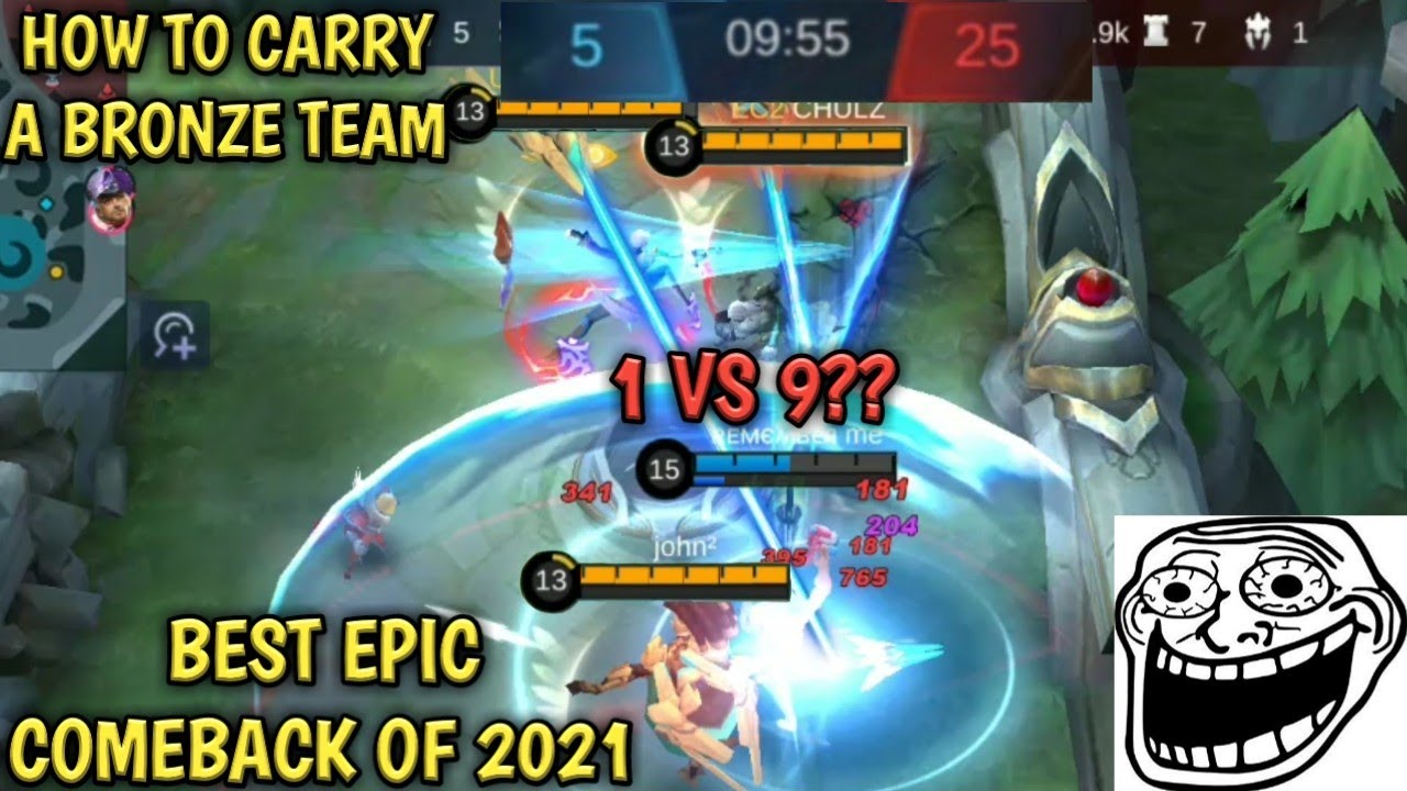 1 vs 9? | BEST EPIC COMEBACK OF 2021 | HOW TO CARRY A BRONZE TEAM | MOBILE LEGENDS BANG BANG