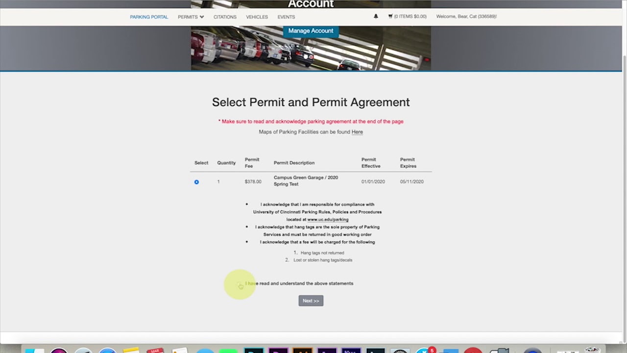 How to purchase a UC student parking permit