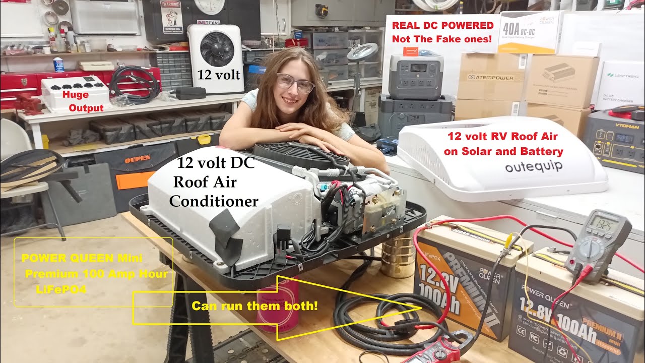 12 volt DC Air Conditioners using dual Mini battery & solar off grid on pick up truck