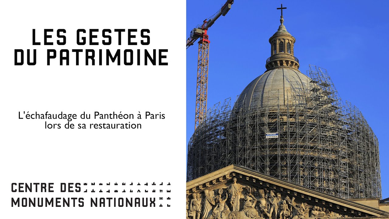 L'échafaudage du Panthéon à Paris lors de sa restauration