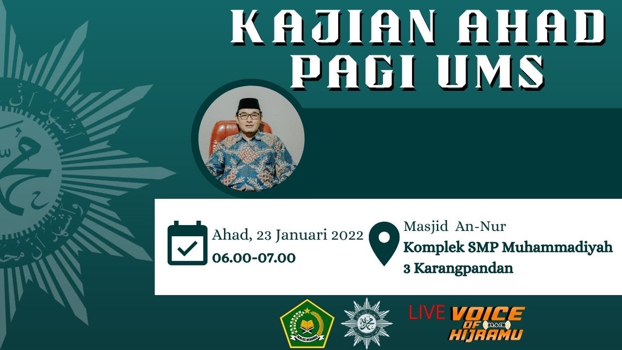Kajian Ahad Pagi 23 Januari 2022 PCM Karangpandan