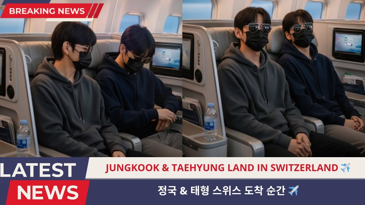 🚨 BREAKING NEWS JUNGKOOK & TAEHYUNG’S JOYFUL MOMENT AS THEY LAND IN SWITZERLAND