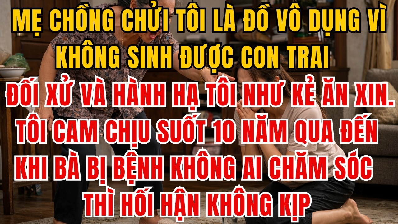 Mẹ Chồng Chửi Vô Dụng Vì Không Sinh Được Con Trai,Bắt Làm Ô Sin 10 Năm Khi Bà Bệnh Nặng Mới Hối Hận