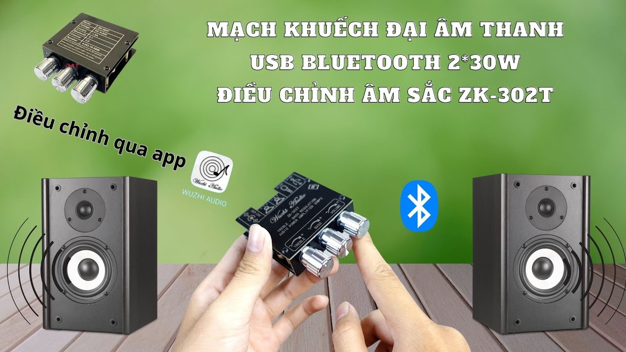 Mạch Khuếch Đại Âm Thanh USB Bluetooth 2*30W Điều Chỉnh Âm Sắc ZK-302T | Điện tử DAT