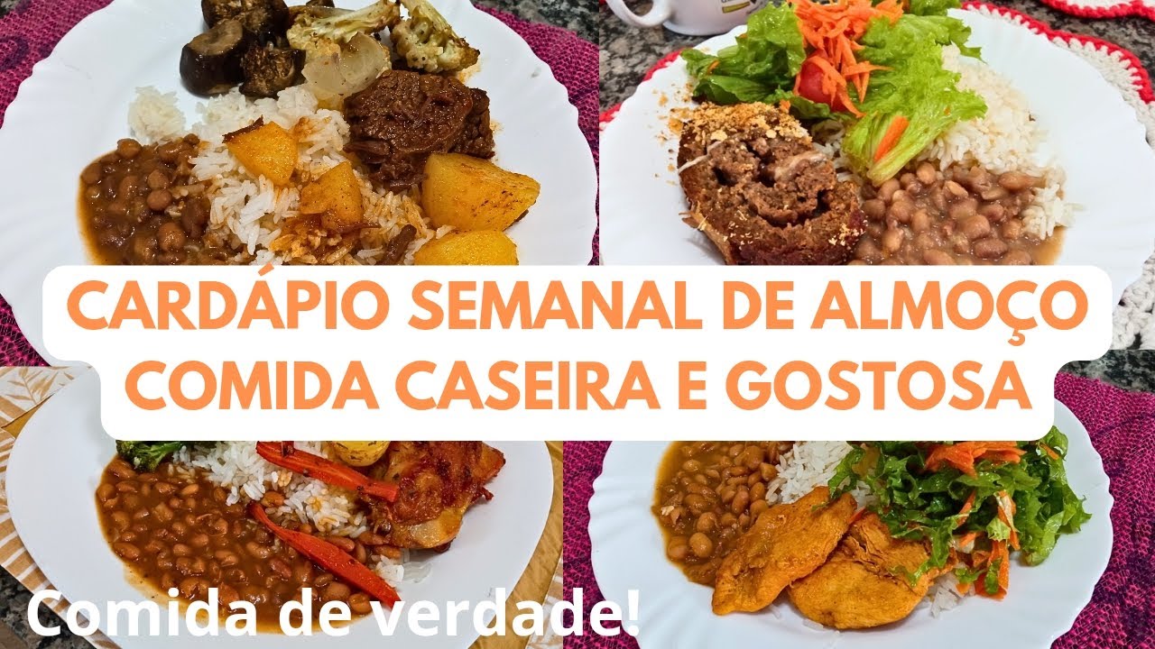 CARD&Aacute;PIO SEMANAL DE ALMO&Ccedil;O, COMIDA CASEIRA E GOSTOSA, COMIDA DE VERDADE