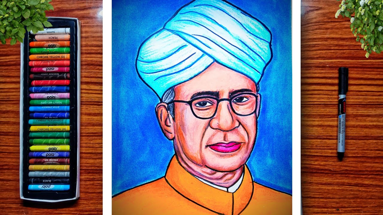 Sarvepalli Radhakrishnan drawing easy with oil pastel।5 September Happy Teachers day drawing simple