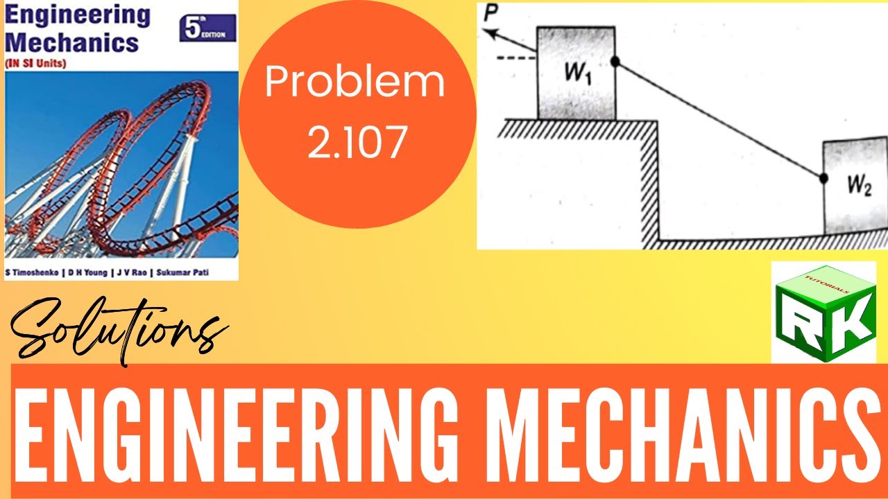 Engineering Mechanics, solution, Problem 2.107, Timoshenko, Equilibrium Equations, Friction