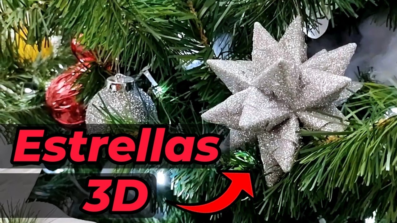 Hermosas Estrellas 3D 🌟🎄 ▶ Como Hacer Estrellas Navideñas de Papel 🌟 Esferas de Navidad