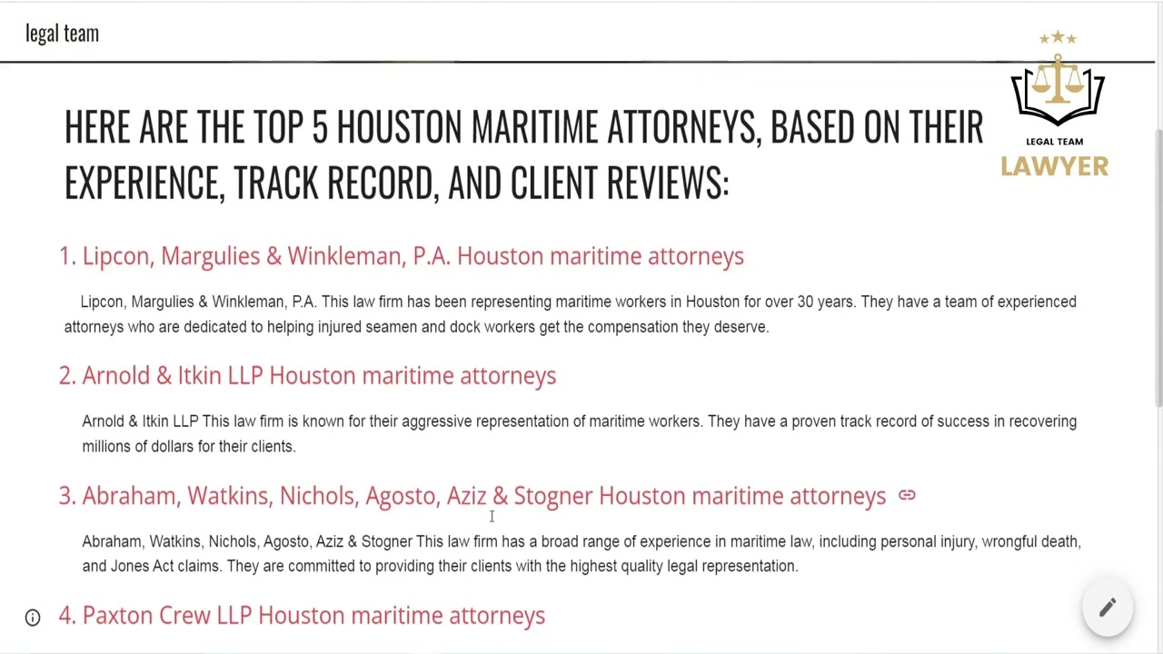 houston maritime attorney | Expert Legal Advice | houston maritime attorney in usa | Legal Team