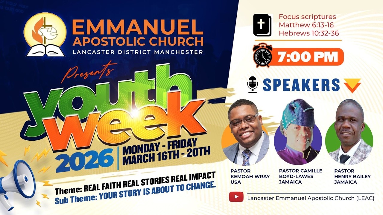 Emmanuel Apostolic Church Lancaster Youth Week 2026| Night 3 | Wednesday March 18, 2026
