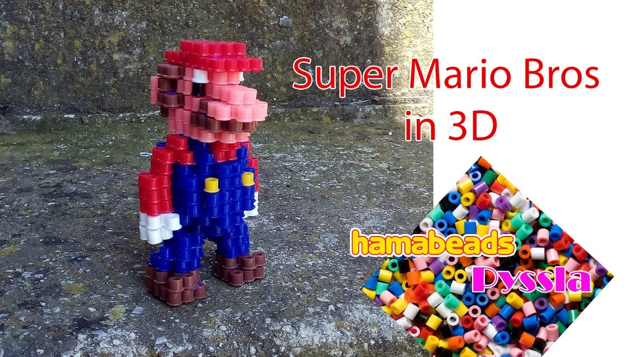 Montaggio Super Mario Bros in 3D con le pyssla hama beads perline da stirare