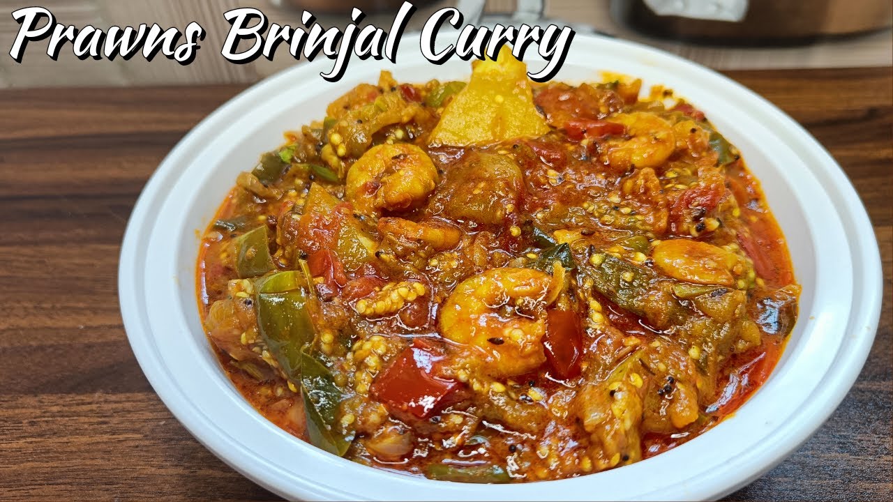How to Make Delicious Prawn Brinjal Curry Easy & Flavorful Recipe | Indian seafood curry@RRJCOOKING