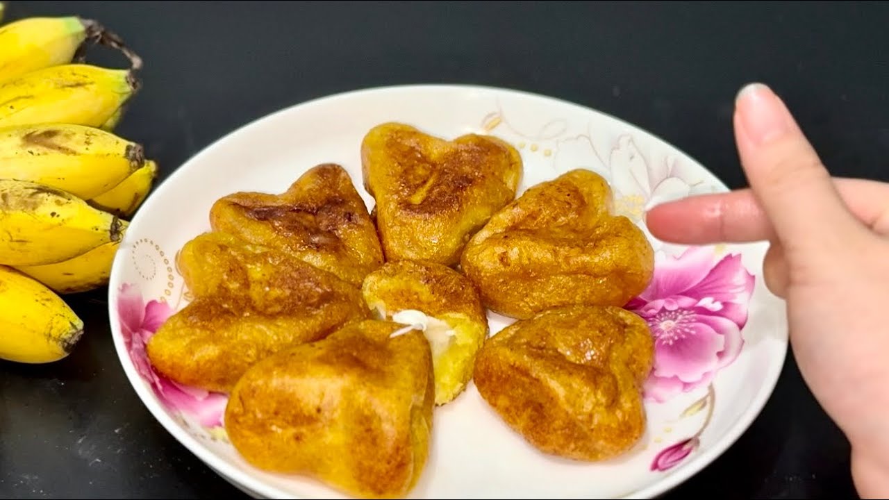 🍌 B&aacute;nh chuối trộn bột nếp chi&ecirc;n &ndash; Crispy Banana & Glutinous Rice Cake 🍌