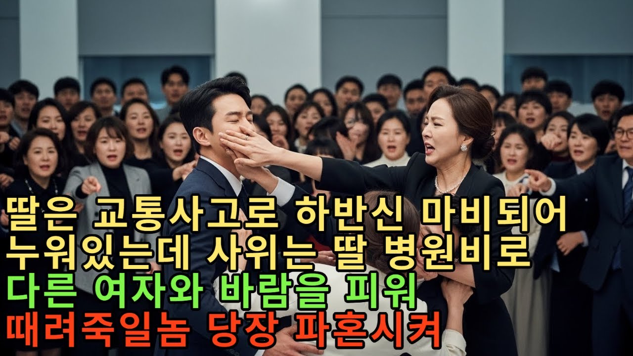 딸은 교통사고로 하반신 마비되어 누워있는데 사위는 병원비로 다른 여자와 바람을 피워 당장 때려죽일놈