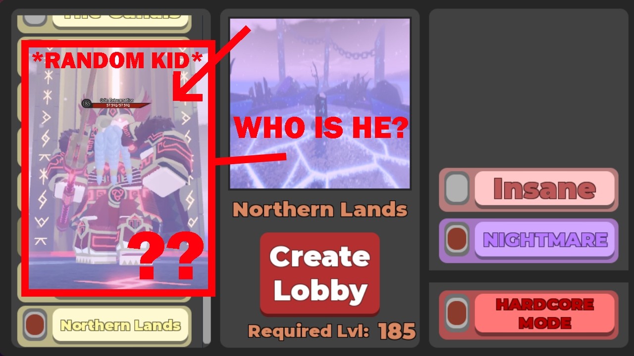 Northern Lands Nightmare SOLO HARDCORE + Odin Reincarnation | Dungeon Quest: Reborn