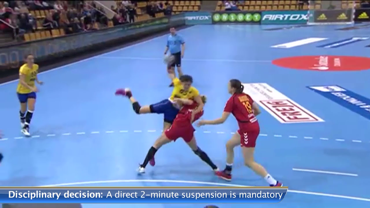 Vigorously pulling down the line player | Video analysis | IHF Education Centre