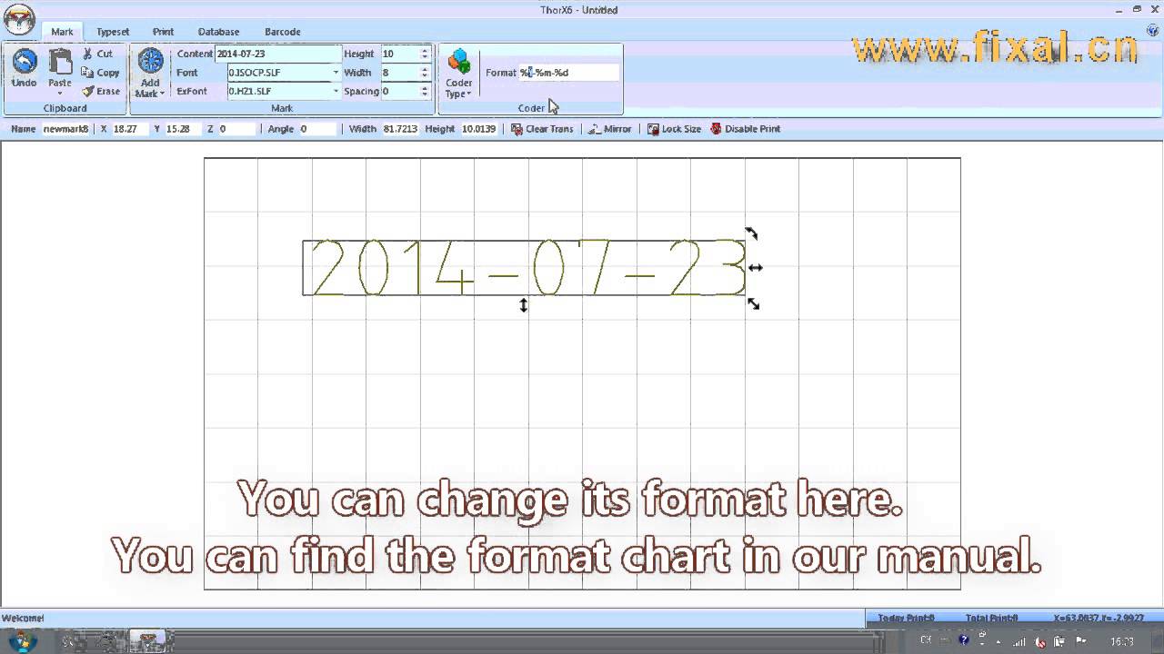 136E start to use FIXAL ThorX6 software(dot peen marker)
