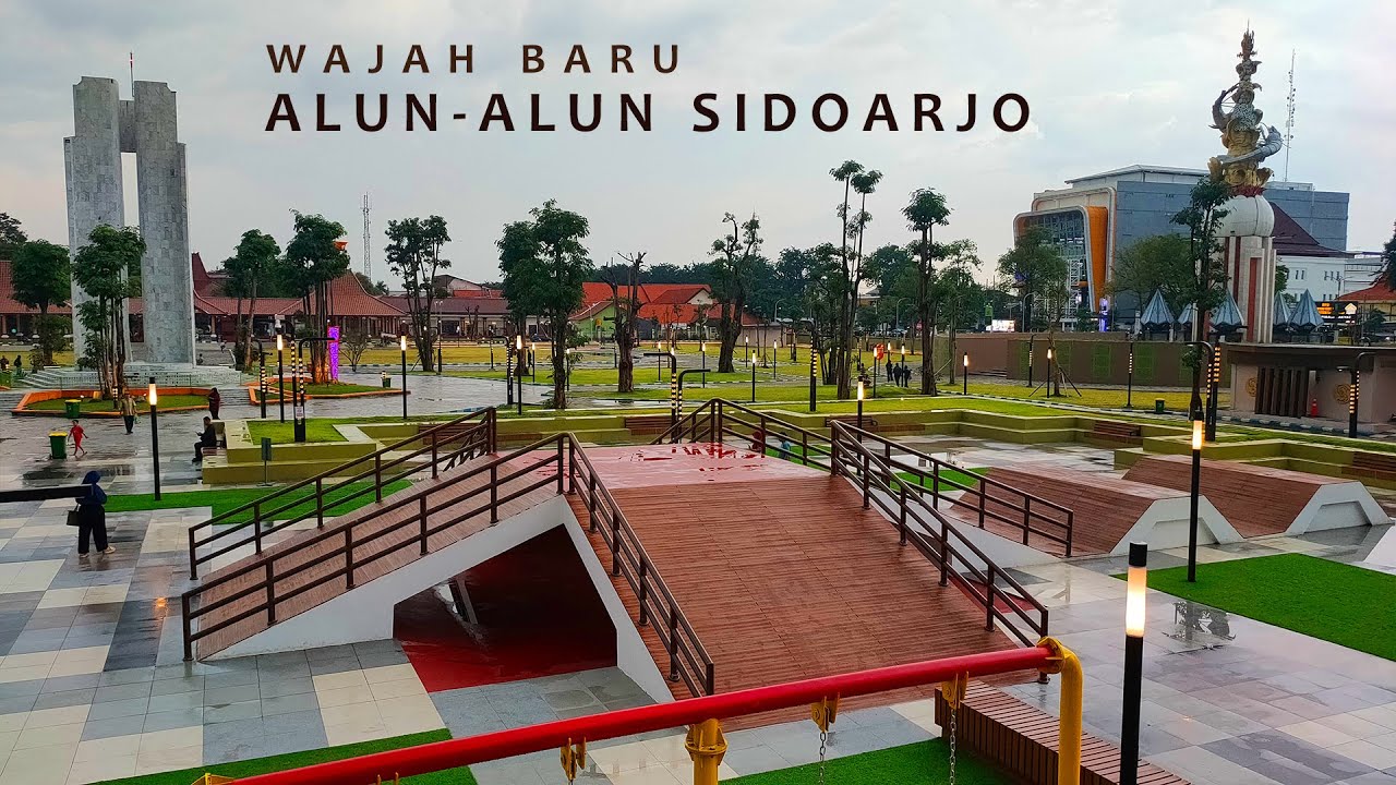 Wajah Baru Alun-Alun Sidoarjo Setelah Renovasi