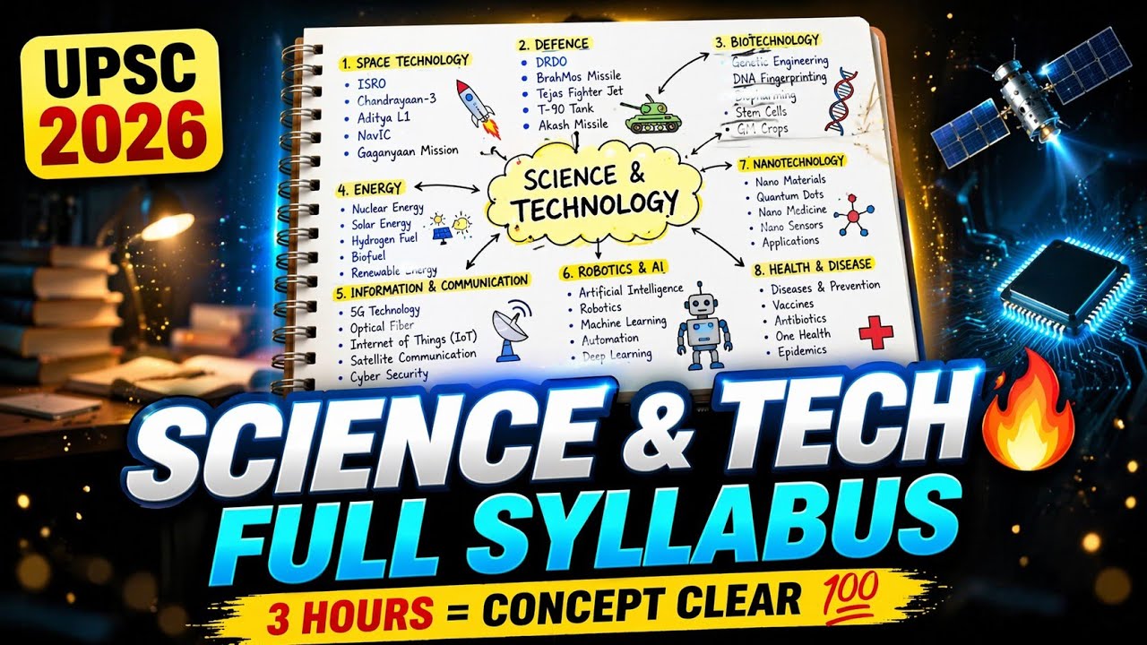 ⚡Science & Technology one shot | 1 Video = Full Syllabus 😱   | UPSC Prelims 2026