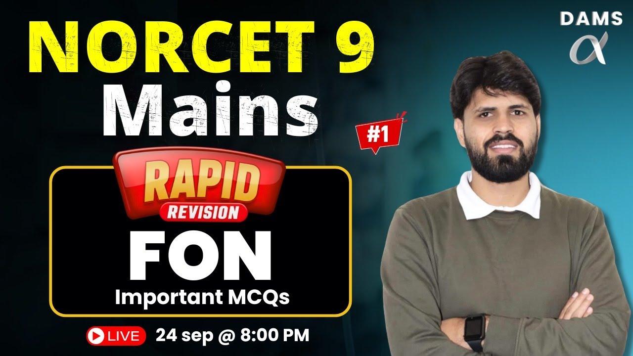 FON #1# IMPORTANT MCQs NORCET 9 MAINS | RAPID REVISION |by MJ Sir