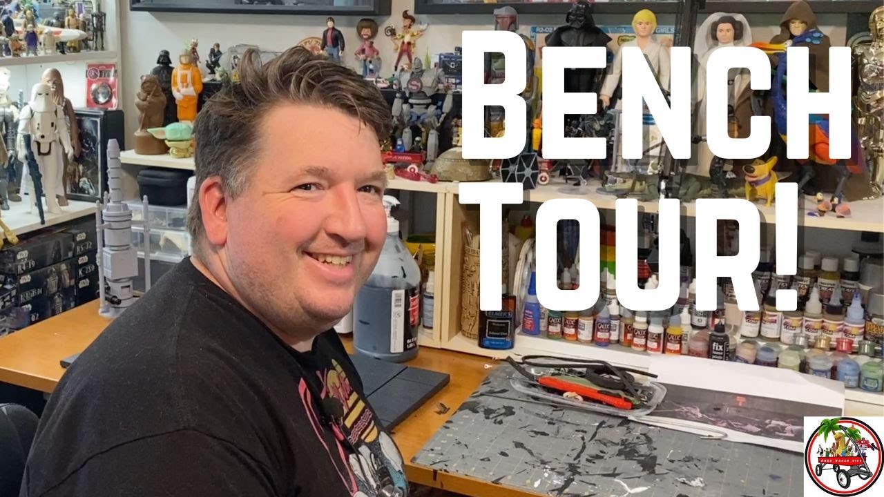Work Bench Tour - Paints, Tools, and Supplies I Use for Dioramas and Customs #dioramas #crafting