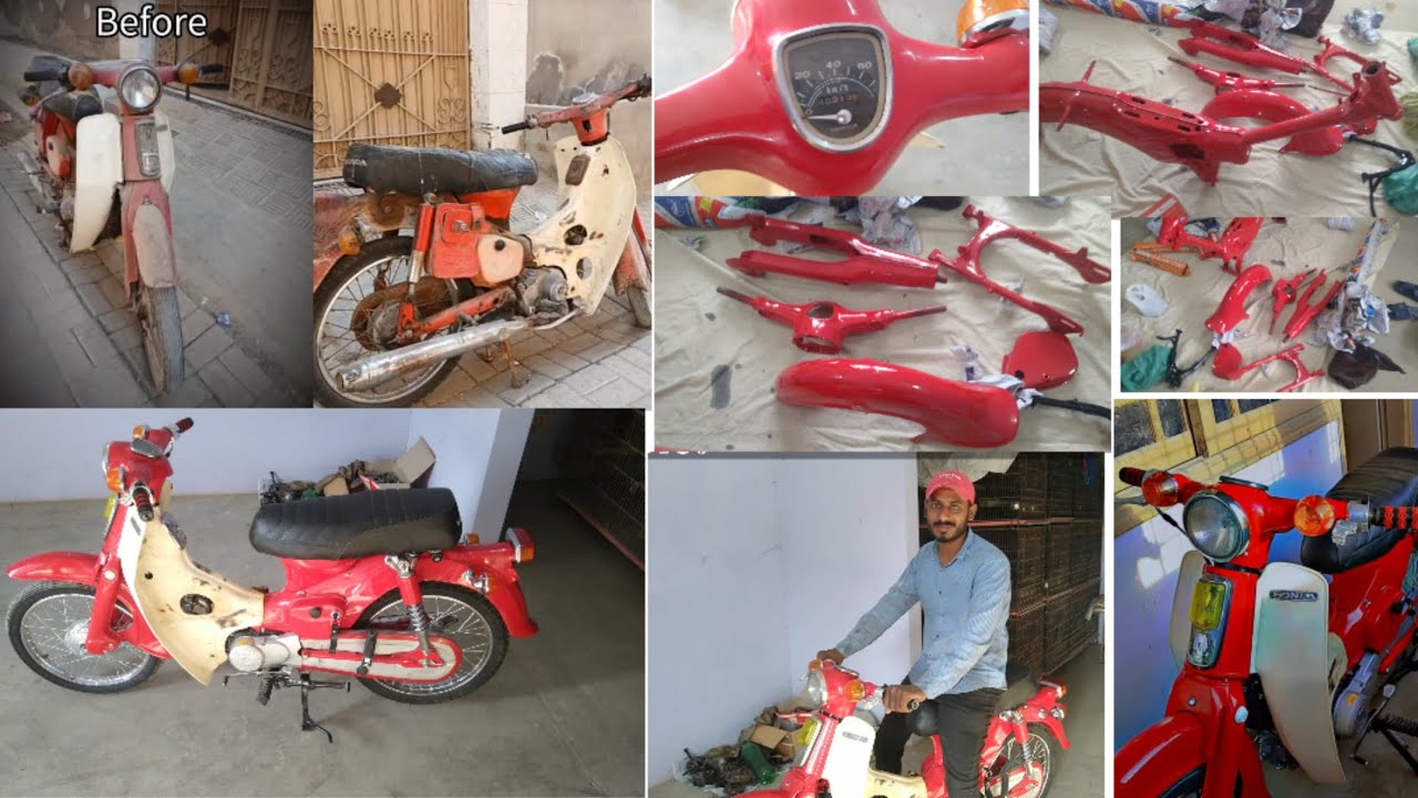 Old bike restoration and modification Honda super cup70 restoration Honda scooter restoration eingen